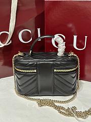 Gucci GG Marmont Mini Vanity Bag In Black Leather - 19×11.5x9cm - 4