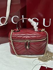 Gucci GG Marmont Mini Vanity Bag In Red Leather - 19×11.5x9cm - 2