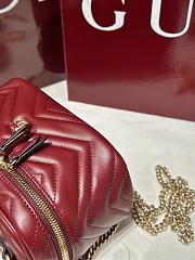 Gucci GG Marmont Mini Vanity Bag In Red Leather - 19×11.5x9cm - 5