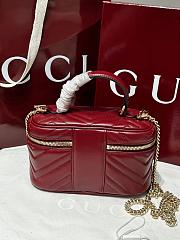 Gucci GG Marmont Mini Vanity Bag In Red Leather - 19×11.5x9cm - 4