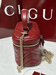 Gucci GG Marmont Mini Vanity Bag In Red Leather - 19×11.5x9cm - 3