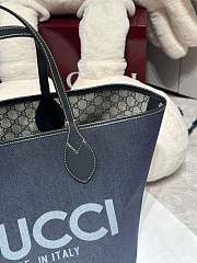 Gucci Totissima Large Reversible Tote Dark Blue Denim - 30.5x28x27cm - 5