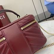 Gucci GG Marmont Mini Vanity Bag In Rosso Ancora Red Leather - 19×11.5x9cm - 3