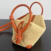 Bottega Veneta Loop Top Handle in Natural/ Burned Orange - 21x13x12cm - 5