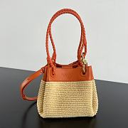 Bottega Veneta Small Parachute in Natural/ Burned Orange - 21x17x16.5cm - 1