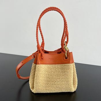 Bottega Veneta Small Parachute in Natural/ Burned Orange - 21x17x16.5cm