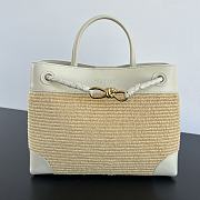 Bottega Veneta Meidum Andiamo Raffia SeaSalt/Natural - 32x25x11cm - 1