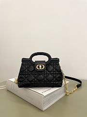 Dior Jolie Top Handle Mini Bag Black Cannage Lambskin - 18.5x8.5x13cm - 5