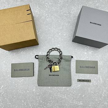 Balenciaga Lock And Key Chain Bracelet in Silver