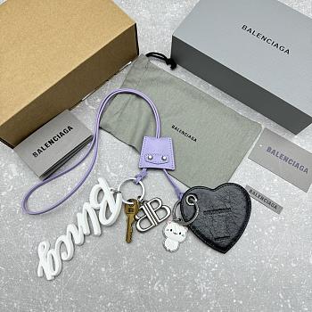 Balenciaga Le City Charm Heart in Purple/ Black