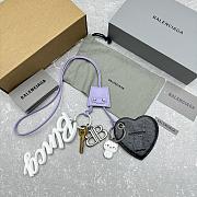 Balenciaga Le City Charm Heart in Purple/ Black - 2