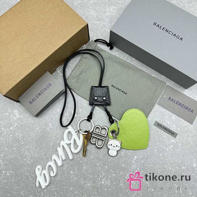 Balenciaga Le City Charm Heart in Black/Green - 1