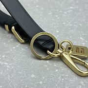 Miumiu Logo Engraved Leather Keyring Black - 5