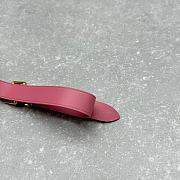 Miumiu Logo Engraved Leather Keyring Pink - 6