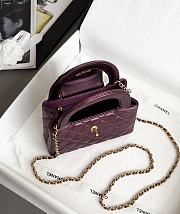 Chanel 23 Metallic Purple Kelly Bag - 13x19x7cm - 5