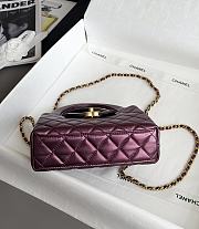 Chanel 23 Metallic Purple Kelly Bag - 13x19x7cm - 4