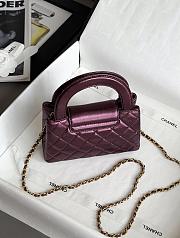 Chanel 23 Metallic Purple Kelly Bag - 13x19x7cm - 2