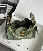Chanel 25 Handbag Small Grained Calfskin & Gold Metal Green - 30x26x14cm - 5