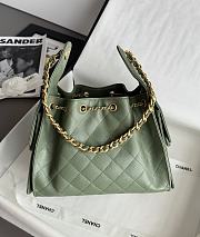 Chanel 25 Handbag Small Grained Calfskin & Gold Metal Green - 30x26x14cm - 4