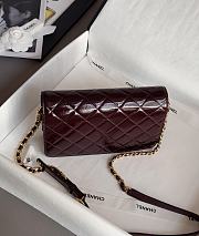 Chanel Mini Flap Bag Patent Lambskin & Gold Tone Metal Burgundy - 12x19.5x5cm - 6