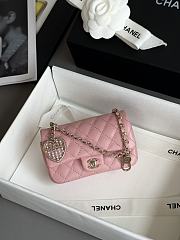Chanel Classic Mini Bag With Hook Lambskin Pink - 19x11x7cm - 1