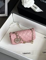 Chanel Classic Mini Bag With Hook Lambskin Pink - 19x11x7cm - 4