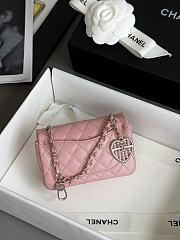 Chanel Classic Mini Bag With Hook Lambskin Pink - 19x11x7cm - 5