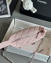 Chanel Mini Hobo Shiny Grained Calfskin Strass & Silver Tone Metal Pink - 21.5x19x6cm - 4
