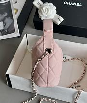 Chanel Mini Hobo Shiny Grained Calfskin Strass & Silver Tone Metal Pink - 21.5x19x6cm - 2