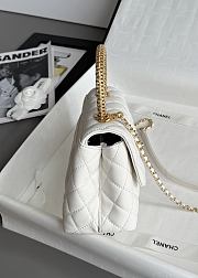 Chanel Coco Handle Lamskin Quilted Gold Hardware White - 14x24x10cm - 3