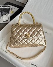 Chanel Coco Handle Lamskin Quilted Gold Hardware Gold - 14x24x10cm - 1