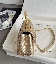 Chanel Coco Handle Lamskin Quilted Gold Hardware Gold - 14x24x10cm - 3