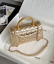 Chanel Coco Handle Lamskin Quilted Gold Hardware Gold - 14x24x10cm - 4