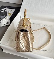 Chanel Coco Handle Lamskin Quilted Gold Hardware Gold - 14x24x10cm - 5