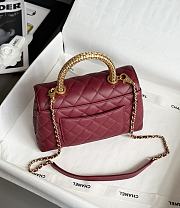 Chanel Coco Handle Lamskin Quilted Gold Hardware Red - 14x24x10cm - 2