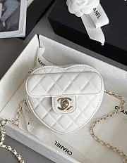 Chanel Mini Heart Bag Lambskin & Gold Tone Metal White - 12x13x5.5cm - 5