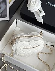 Chanel Mini Heart Bag Lambskin & Gold Tone Metal White - 12x13x5.5cm - 6