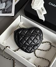 Chanel Mini Heart Bag Lambskin & Gold Tone Metal Black - 12x13x5.5cm - 5