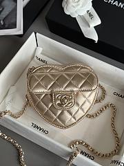 Chanel Mini Heart Bag Lambskin & Gold Tone Metal Gold - 12x13x5.5cm - 5