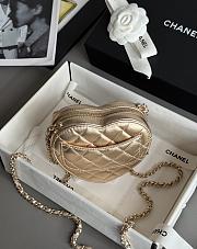 Chanel Mini Heart Bag Lambskin & Gold Tone Metal Gold - 12x13x5.5cm - 4