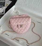 Chanel Heart Bag Lambskin & Gold Tone Metal Light Pink - 18x19x5cm - 1