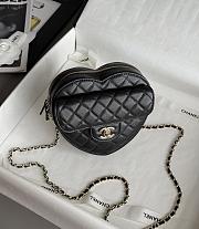 Chanel Heart Bag Lambskin & Gold Tone Metal Black - 18x19x5cm - 5