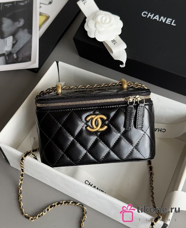 Chanel Small Vanity With Chain Black - 17x8x9.5cm - 1