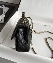 Chanel Small Flap Bag with Top Handle Grained Shiny Calfskin & Gold Tone Metal Black - 22.5x13.5x6cm - 3