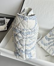 Chanel Shopping Bag Printed Denim & Gold Tone Metal Blue & White -  37x28.5x13cm - 3