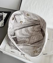 Chanel Shopping Bag Printed Denim & Gold Tone Metal Gray & White -  37x28.5x13cm - 6