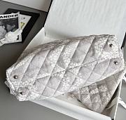 Chanel Shopping Bag Printed Denim & Gold Tone Metal Gray & White -  37x28.5x13cm - 4
