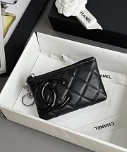 Chanel Quilted Calfskin Cambon Key Pouch Black - 13x8cm - 1