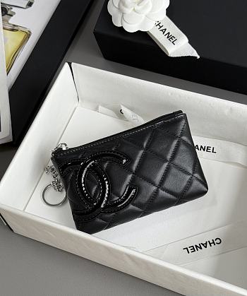 Chanel Quilted Calfskin Cambon Key Pouch Black - 13x8cm
