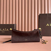 Alaia Le Click Shoulder Bag Le Click East West Small Bag In Nubuck Brown - 25x12.5x7cm - 3